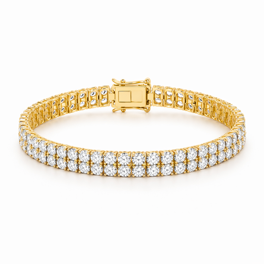 Pulsera de Tenis Doble Fila | Oro