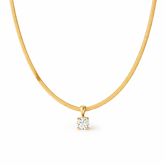 Collar con Colgante de Pedrería Elegante | Oro