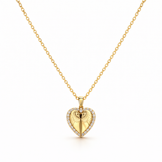 Collar Corazón y Mariposa | Oro