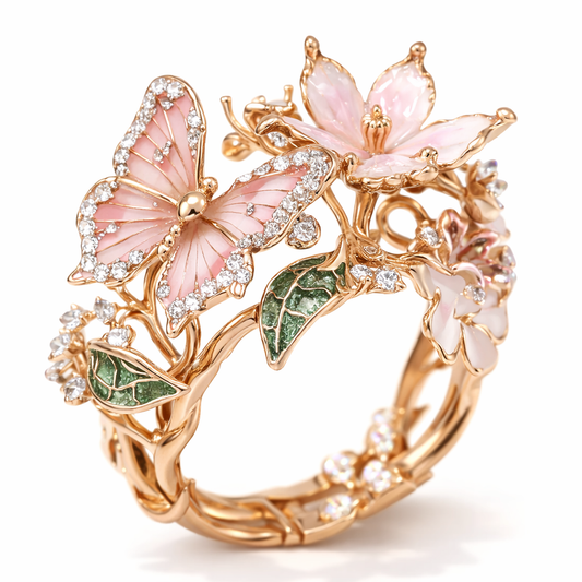 Anillo Mariposa de Circonita Brillante Natural | Oro