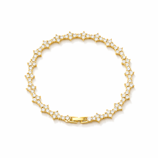 Pulsera de Tenis Cluster Clásica | Oro