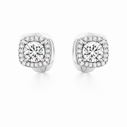 Pendientes Cuadrados Nadine | Oro Blanco