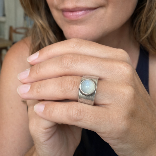 Anello Boho Pietra di Luna