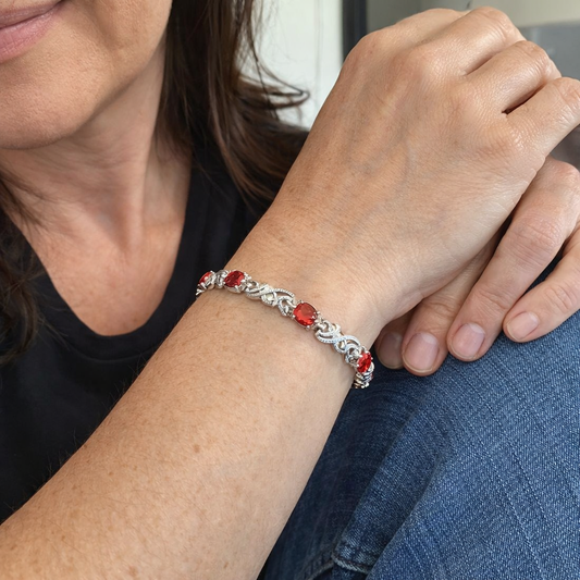 Pulsera Alendra Flameaux Rubí | Oro Blanco