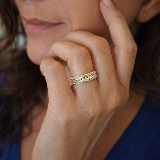 Anillo Hueco Brillante | Oro