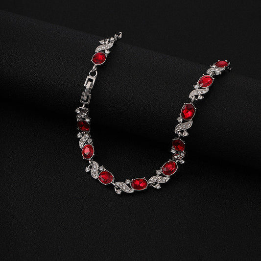 Pulsera Giada Valrouge con Piedras Preciosas | Oro Blanco