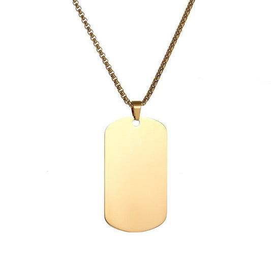 Collana Placca Essential Oro bianco