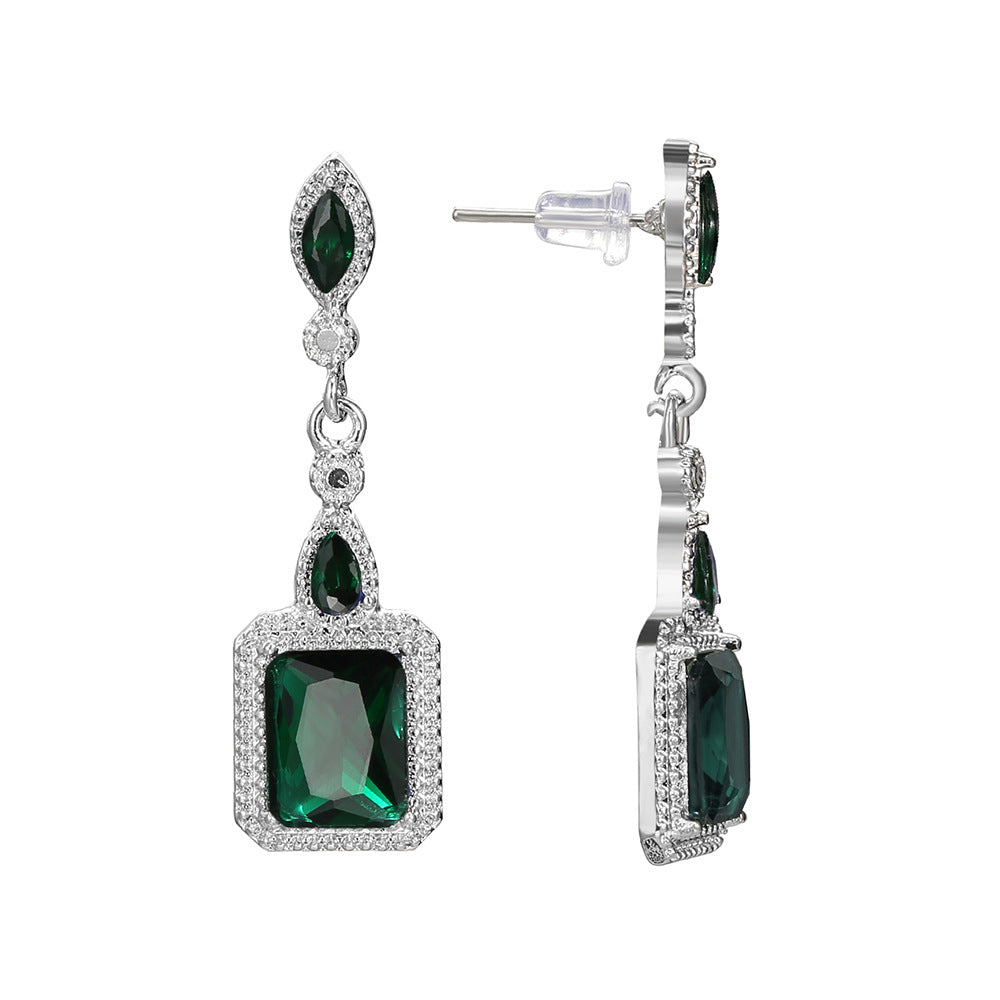 Clarion Verdancia Gemstone White Gold Earrings