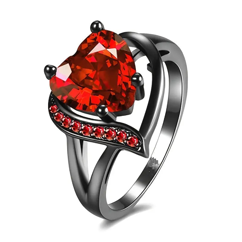 Calindra Rosethorne Gemstone Ring Black Finish