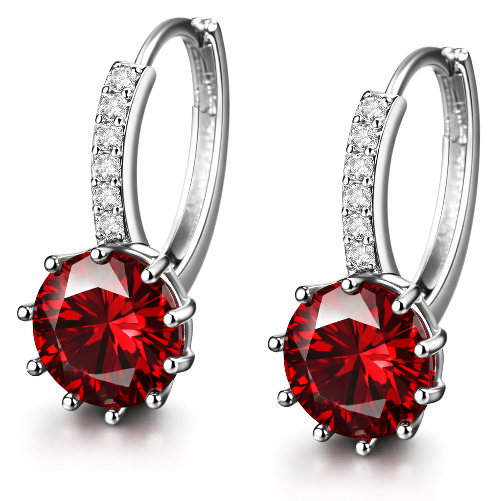 Celira Orvane Ruby White Gold Earrings