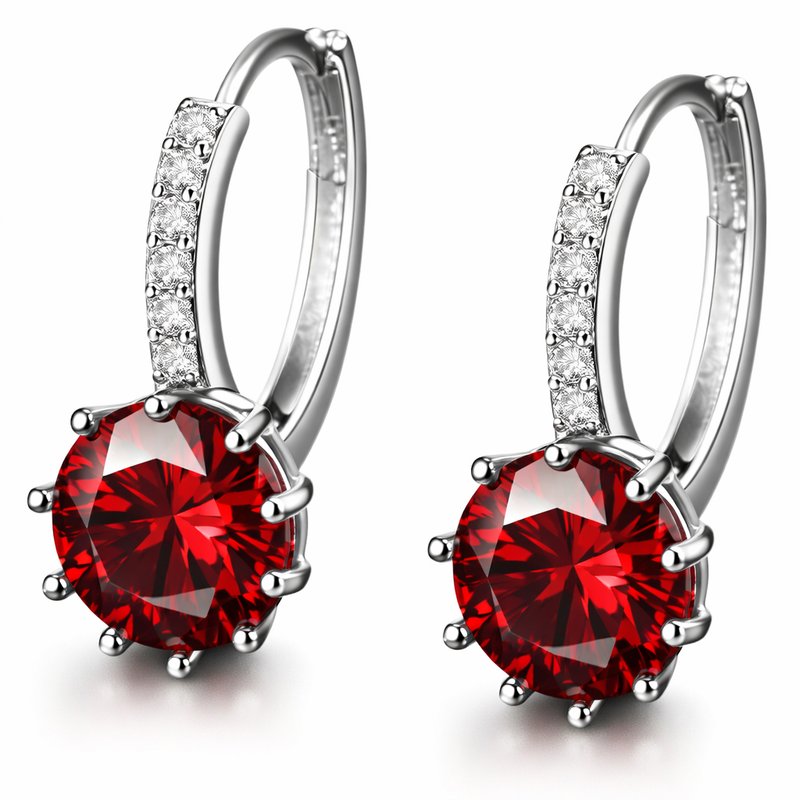 Celira Orvane Ruby White Gold Earrings