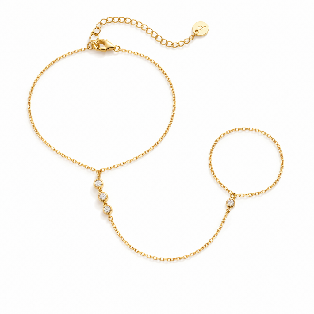 Beaded Hand Yellow Gold Bracelet