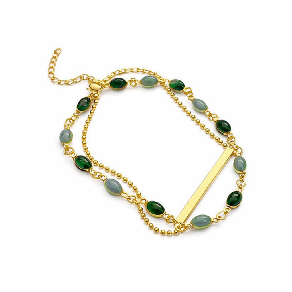 Olivia Moss Duo Yellow Gold Bracelet
