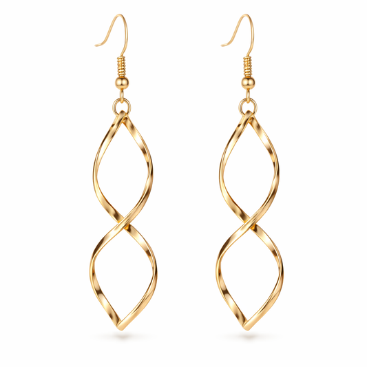 Pendientes Colgantes Espiral | Oro