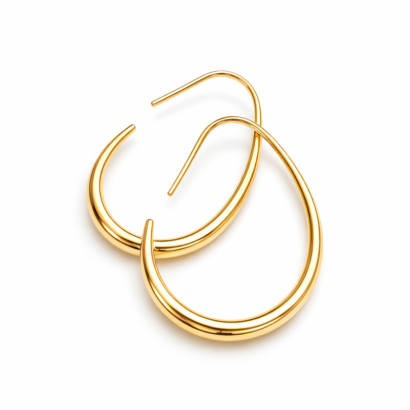 Antique Hoop Yellow Gold Earrings
