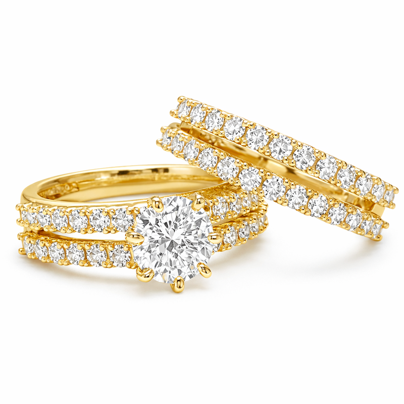 Eternal Radiance Yellow Gold Ring Set