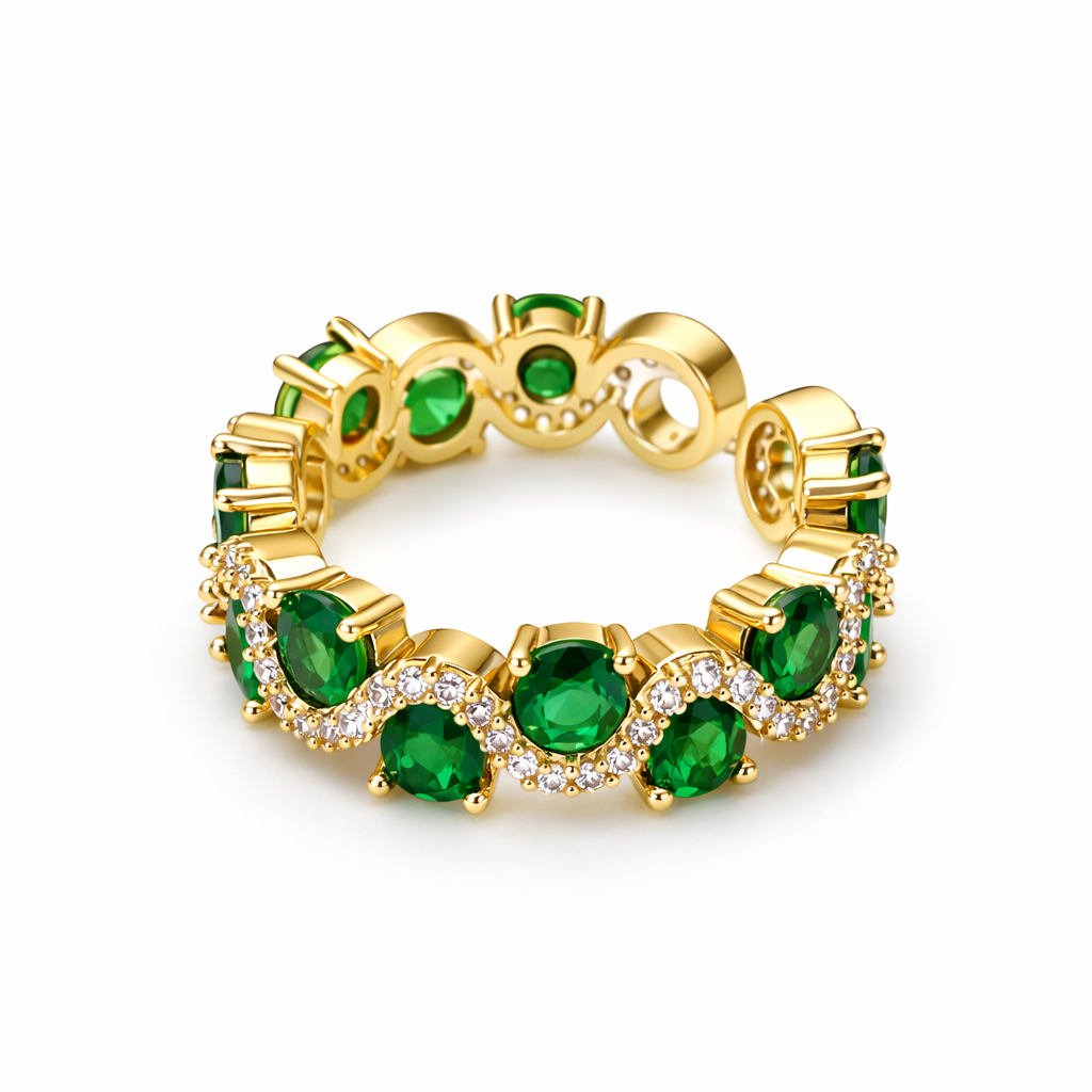 Calira Open Brilliant Emerald Yellow Gold Ring