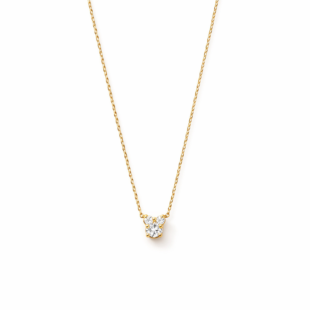 Clea Moissanite Yellow Gold Necklace