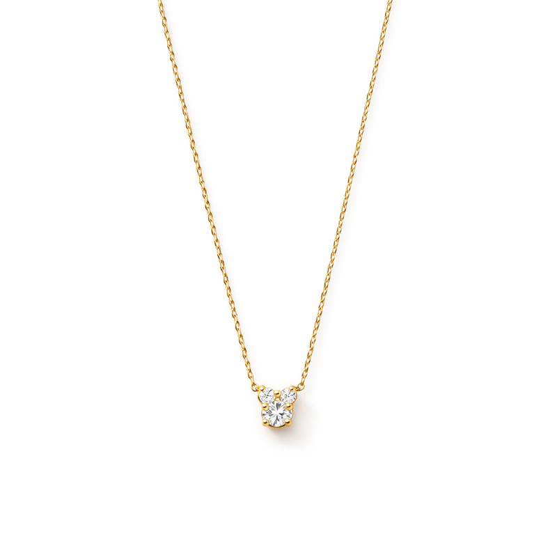 Clea Moissanite Yellow Gold Necklace