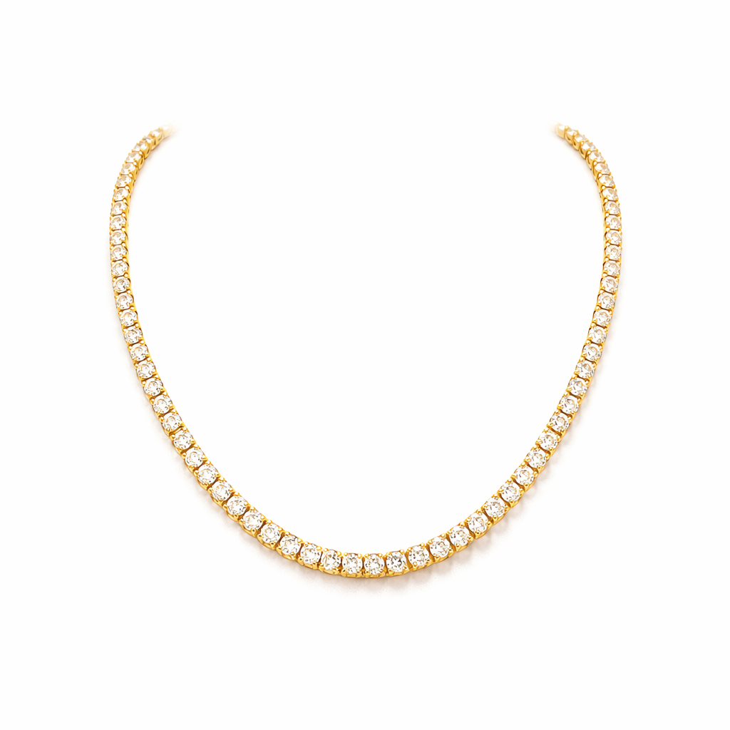 Tennis Yellow Gold Necklace