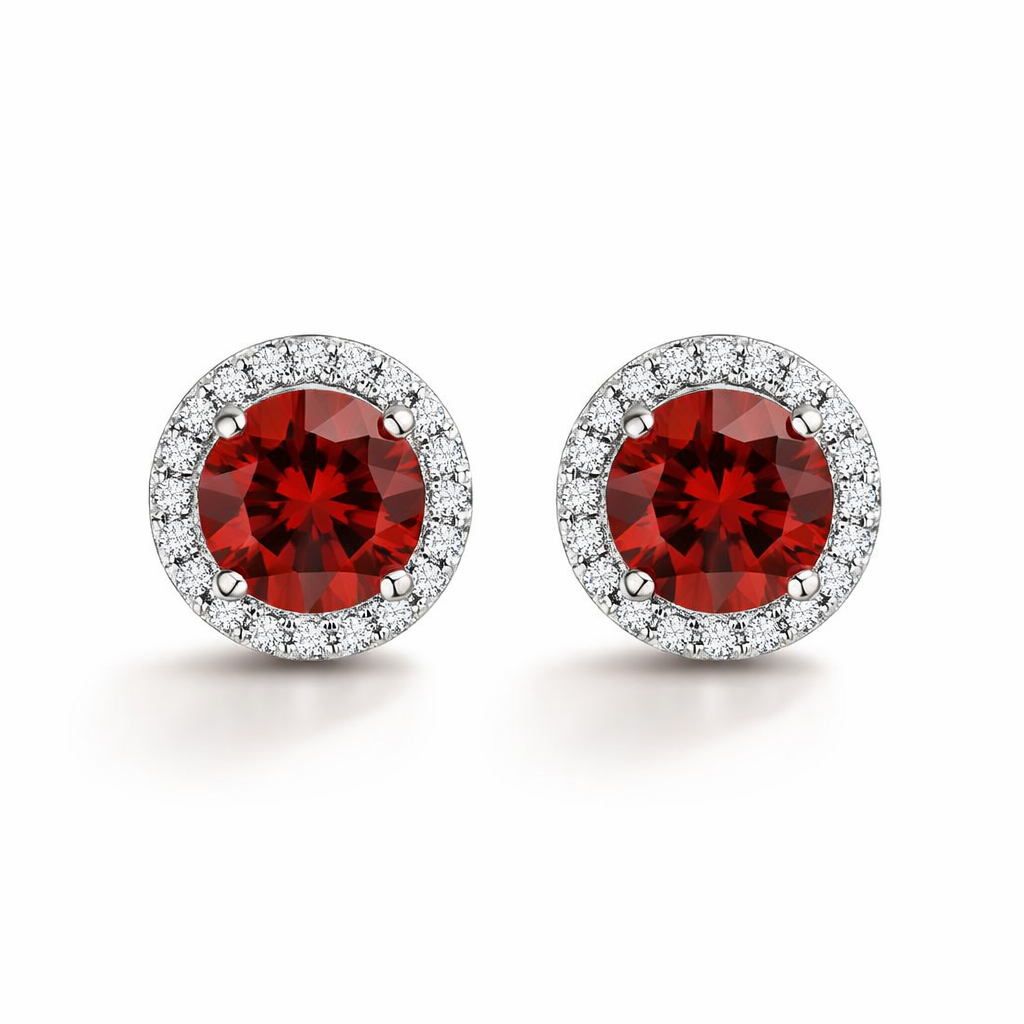 Lucia Rosavelle Ruby White Gold Earrings