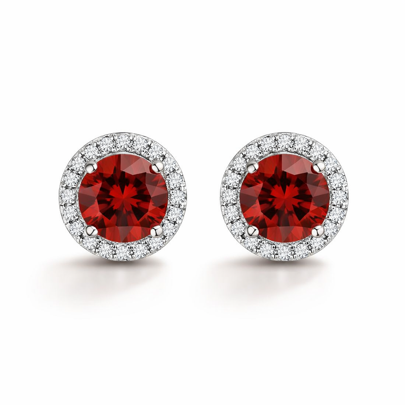 Lucia Rosavelle Ruby White Gold Earrings
