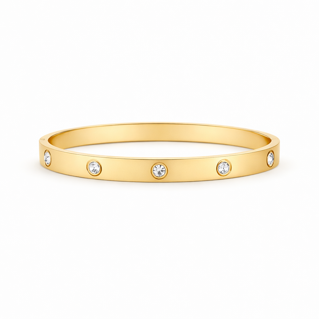 Halo Dot Yellow Gold Bracelet