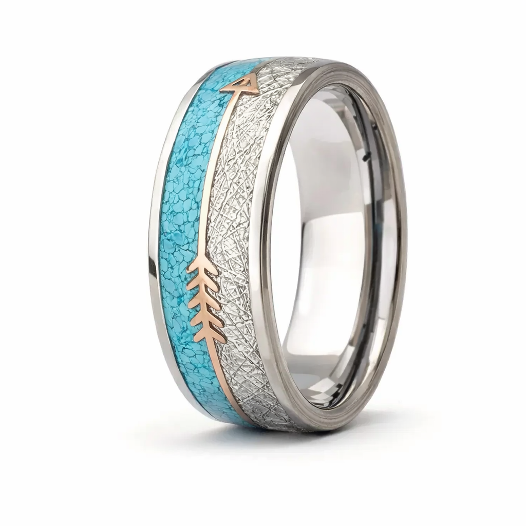 Antique Enamel Silver White Gold Ring