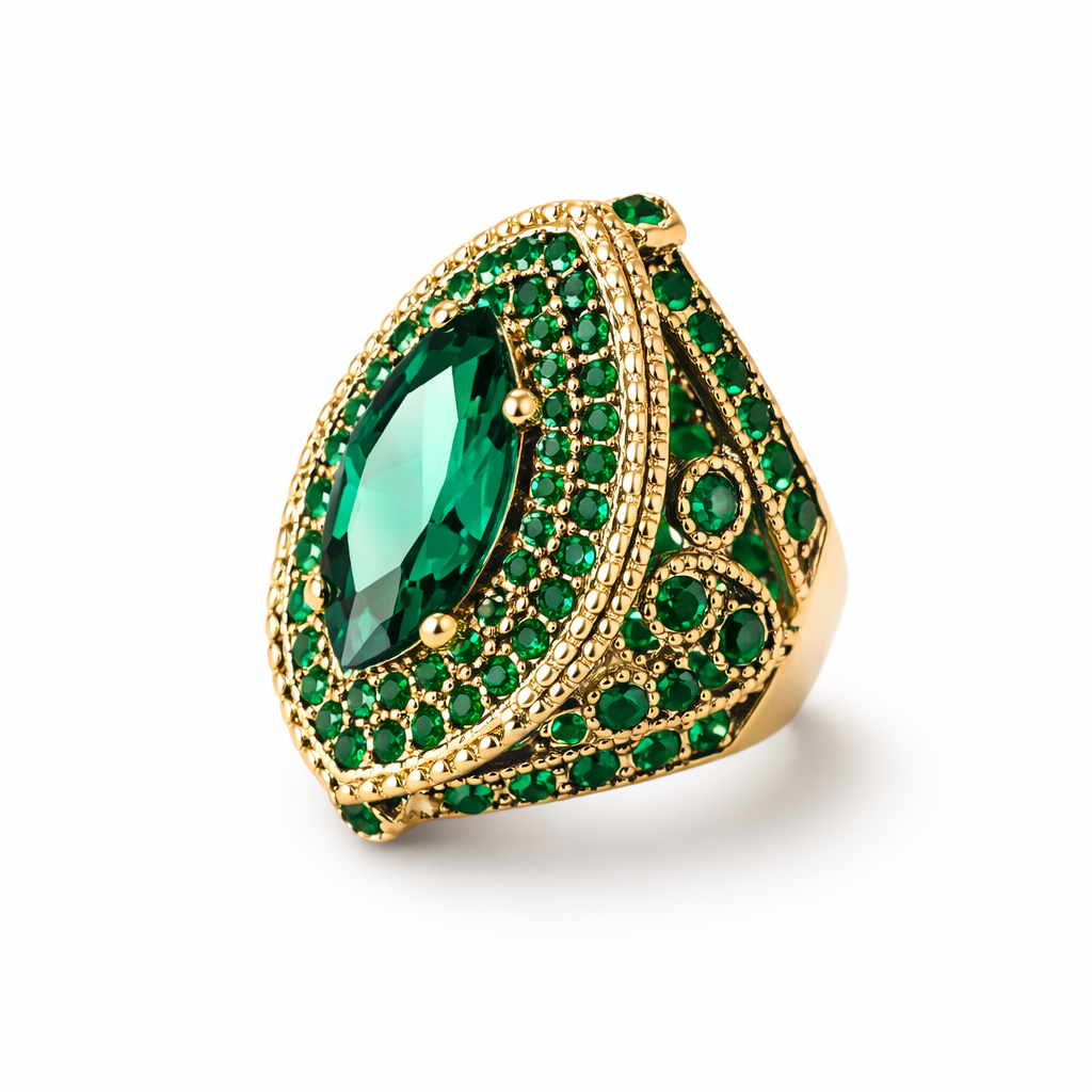 Regent Emerald Yellow Gold Ring