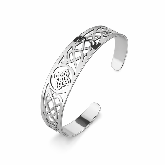 Pulsera de Filigrana Calada Plateada Exquisita | Oro Blanco