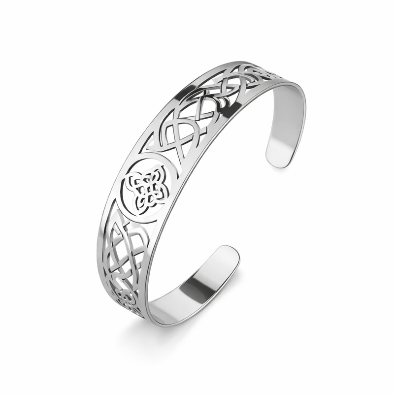 Exquisite Open Filigree Silver White Gold Bracelet