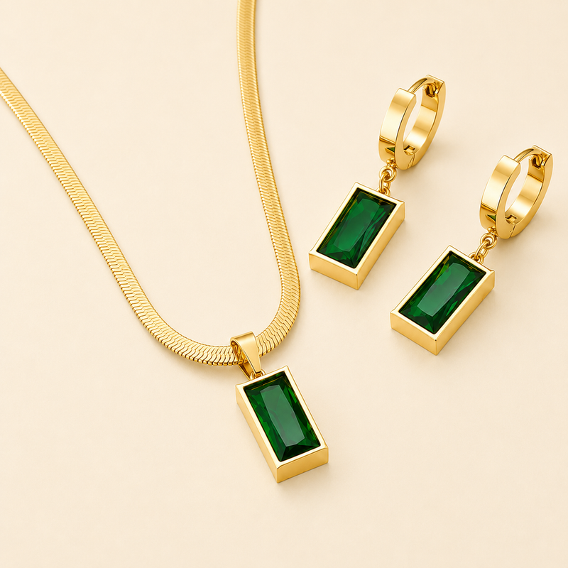 Iselotte Verdain Emerald and Gemstone Set