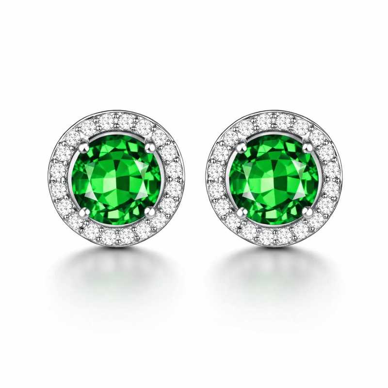 Lucia Verdeal Emerald White Gold Earrings