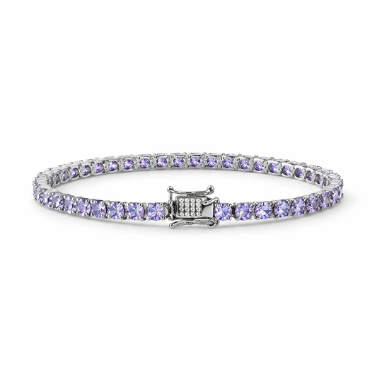 Pulsera de Tenis de Amatista | Oro Blanco