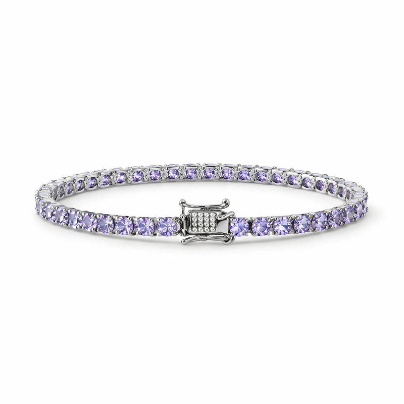 Amethyst Tennis White Gold Bracelet