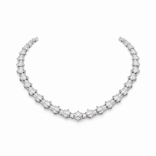 Collana Tennis Cluster Classica