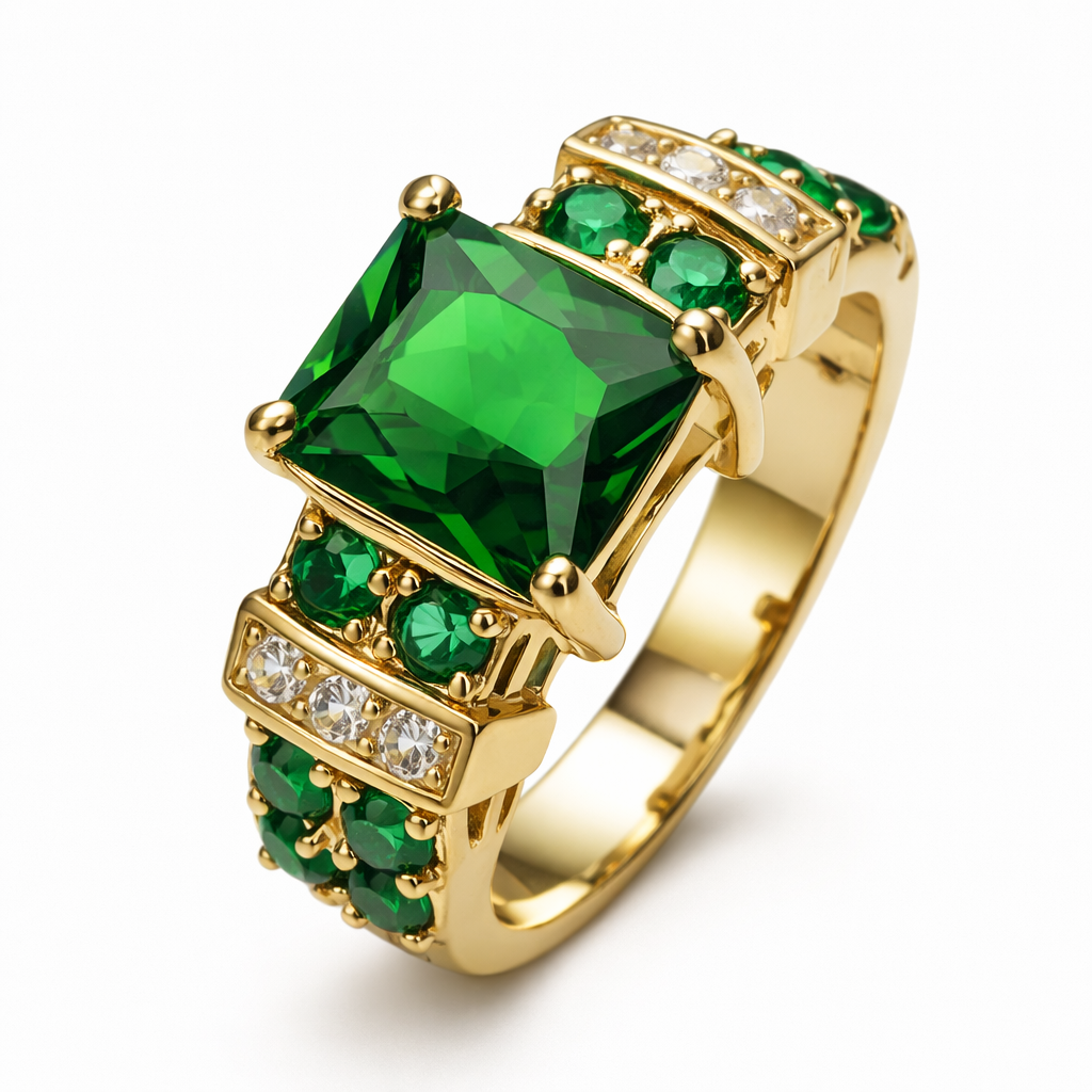 Averine Virdara Emerald Yellow Gold Ring