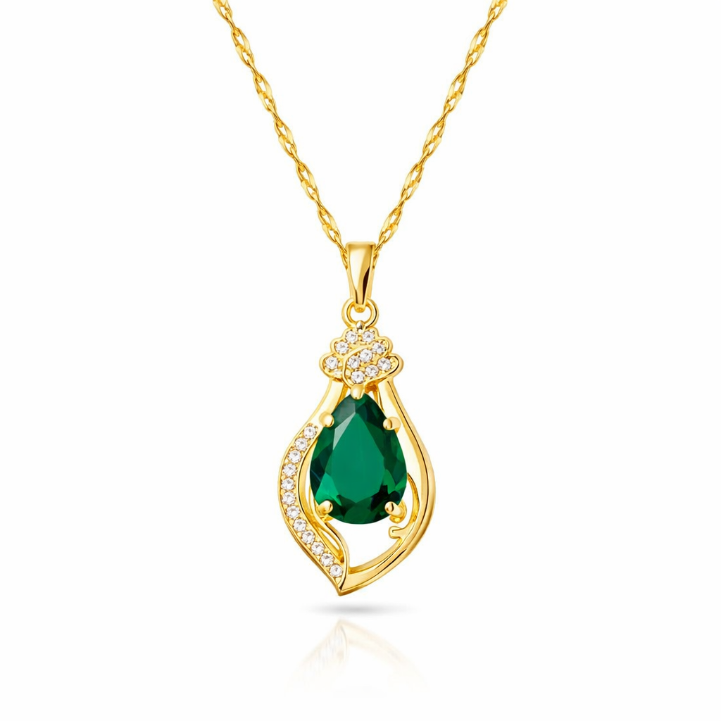 Liana Moretti Emerald Yellow Gold Necklace