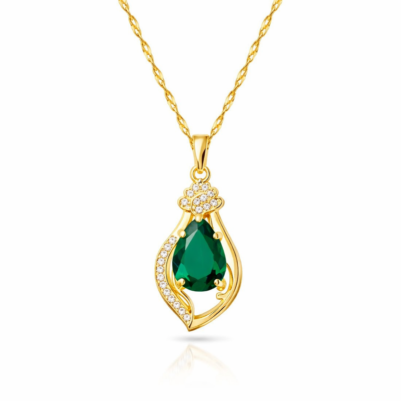 Liana Moretti Emerald Yellow Gold Necklace