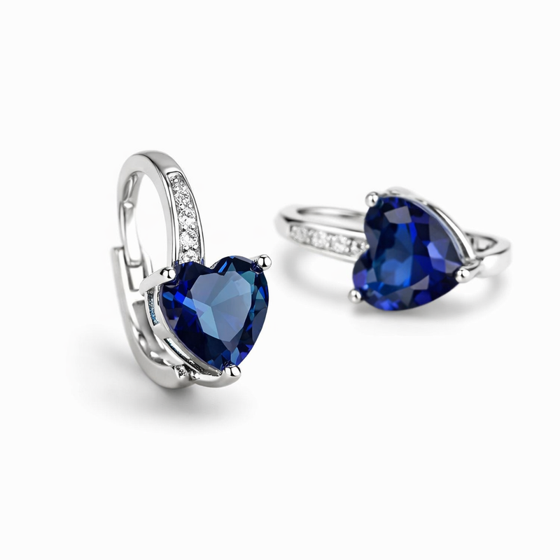 Lunara Cerestelle Sapphire White Gold Earrings