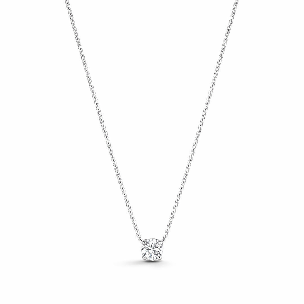 Clea Gemstone White Gold Necklace