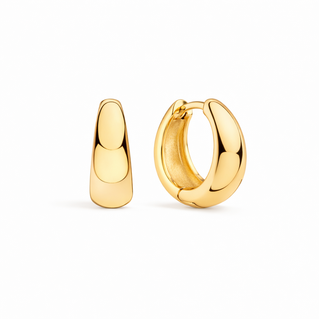 Rue Huggie Yellow Gold Earrings