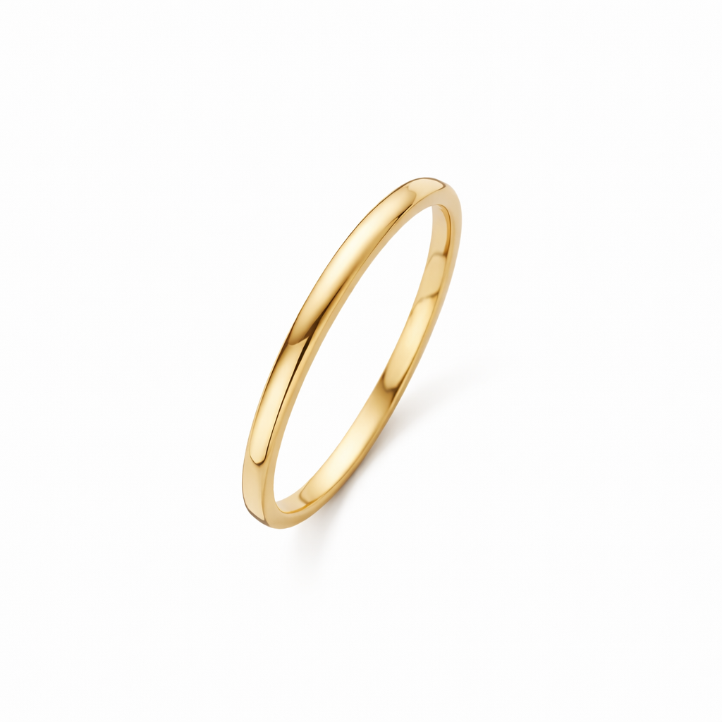 Slim Dome Yellow Gold Ring