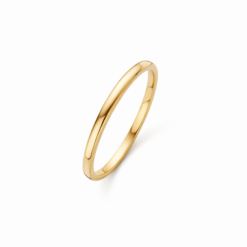 Slim Dome Yellow Gold Ring