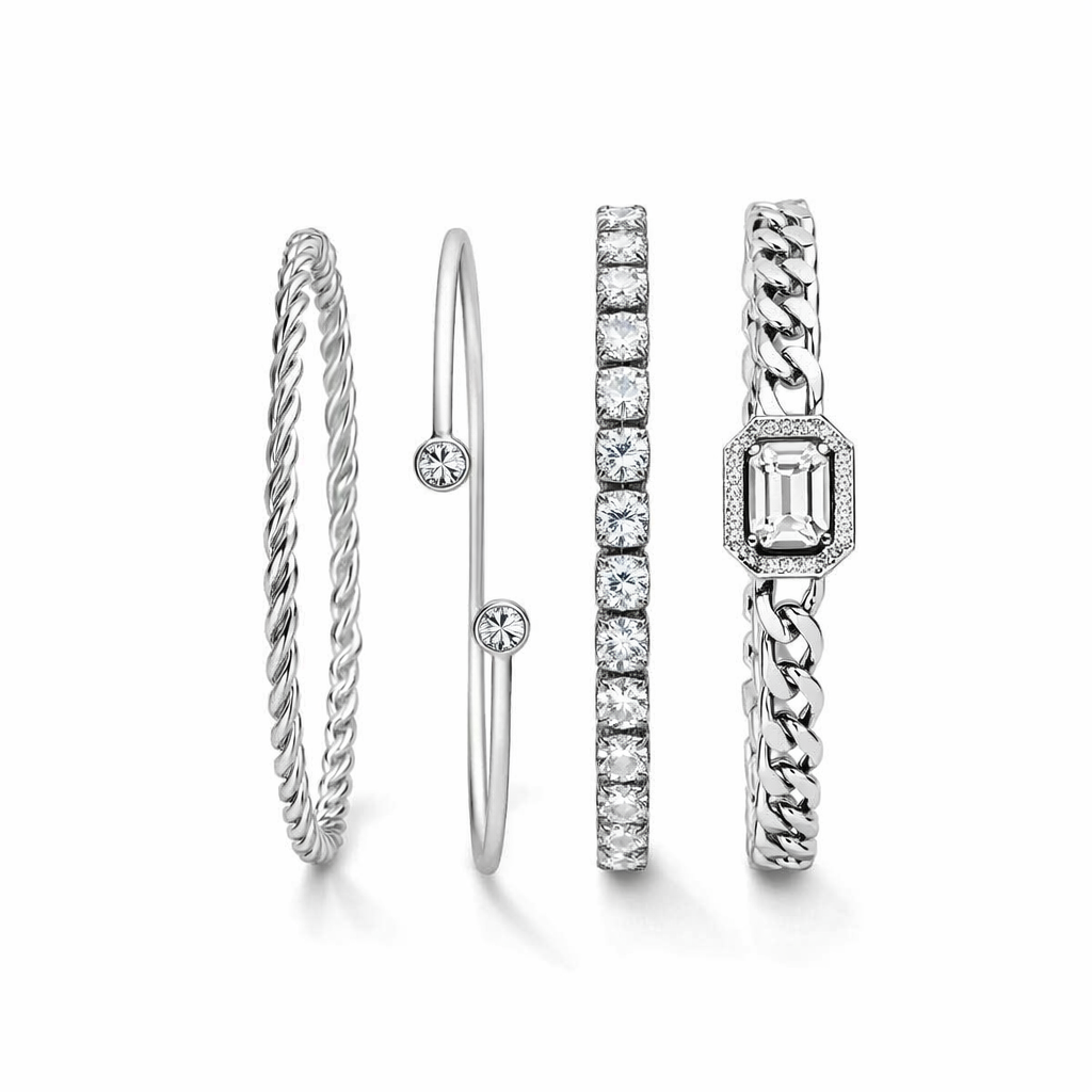 Domitia Calvina White Gold Bracelet Set