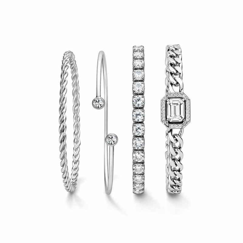 Domitia Calvina White Gold Bracelet Set