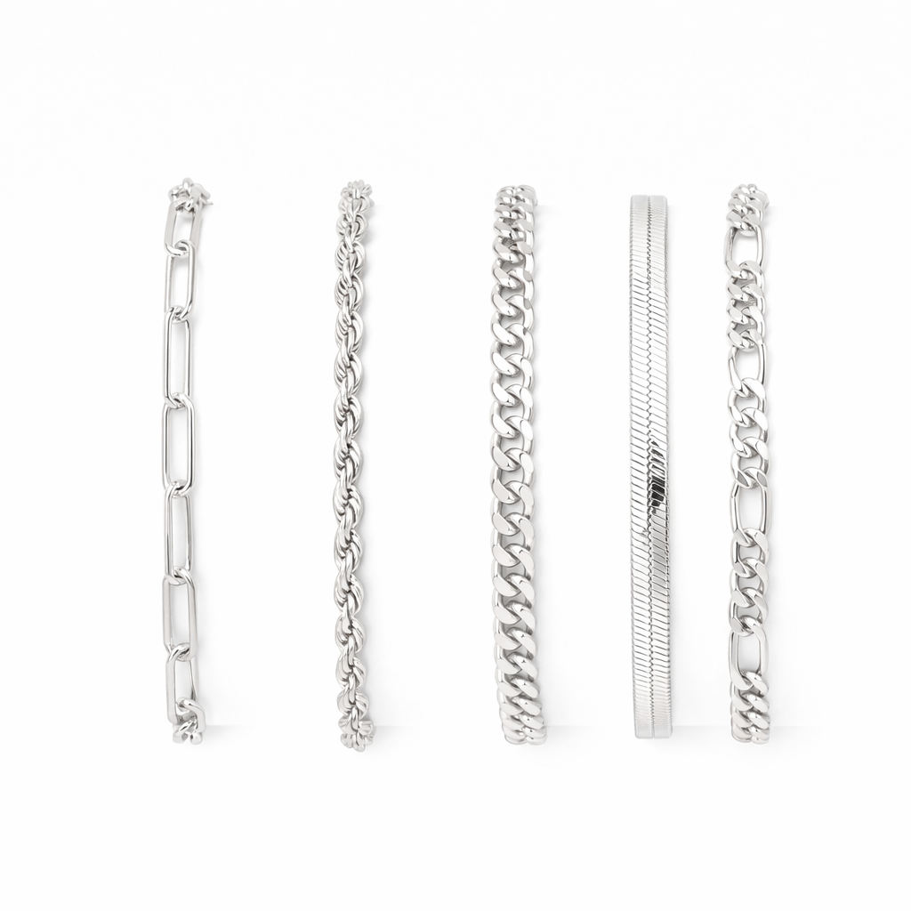 Ellis Renner White Gold Bracelet Set