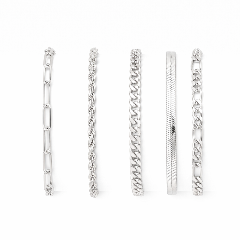 Ellis Renner White Gold Bracelet Set