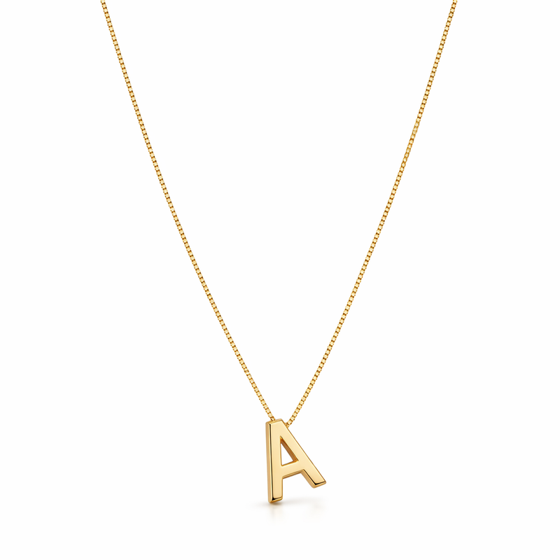 Love Letter Initial Yellow Gold Necklace