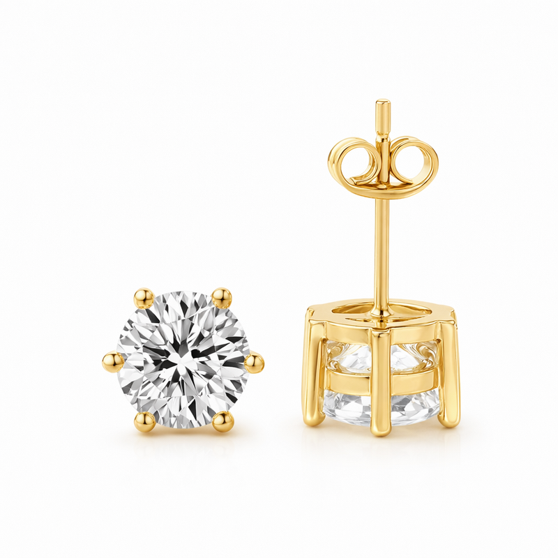 Tera Yellow Gold Earrings